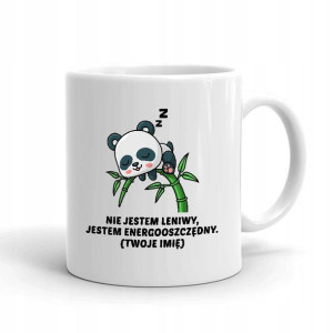 Kubek BIAŁY na prezent wzór PANDA 10 TWOJE IMIĘ