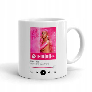 Kubek BIAŁY nadruk DOJA CAT wzór SPOTIFY 21