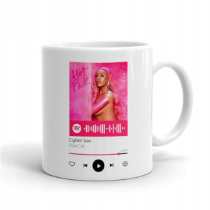 Kubek BIAŁY nadruk DOJA CAT wzór SPOTIFY 28