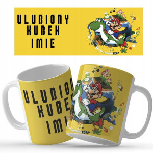 Kubek BIAŁY Nadruk MARIO PERSONALIZOWANY WZORY