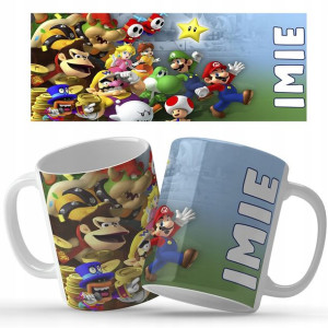Kubek BIAŁY Nadruk MARIO PERSONALIZOWANY WZORY