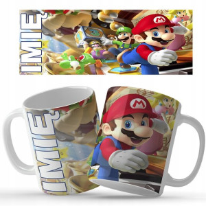 Kubek BIAŁY Nadruk MARIO PERSONALIZOWANY WZORY