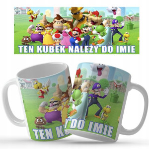 Kubek BIAŁY Nadruk MARIO TWOJE IMIĘ RÓŻNE WZORY