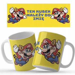 Kubek BIAŁY Nadruk MARIO TWOJE IMIĘ WZORY