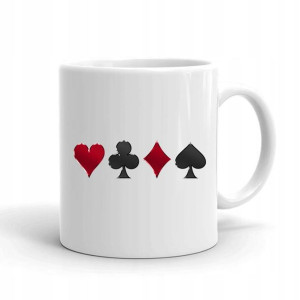 Kubek Biały nadruk na prezent QUEEN OF CARDS 03
