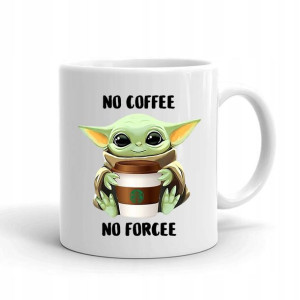 Kubek Biały Nadruk Na Prezent Wzór BABY YODA 01