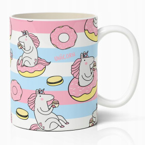 Kubek BIAŁY nadruk na prezent wzór UNICORN 11