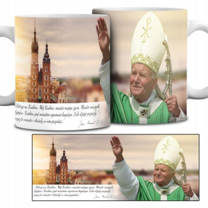 Kubek Biały Prezent Z Papieżem JAN PAWEŁ II Wzory