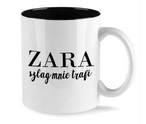 Kubek Biały Wnętrze CZARNE ZARA SZLAG MNIE TRAFI 1