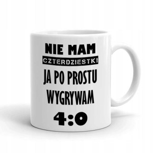 Kubek Biały z nadrukiem PREZENT na 40 URODZINY 02