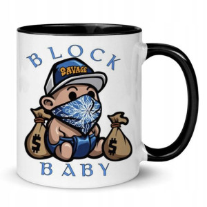 Kubek Czarny Na Prezent BLOCK BABY Różne Wzory