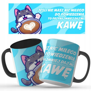 Kubek Czarny Na Prezent DAJ MI KAWĘ Różne Wzory