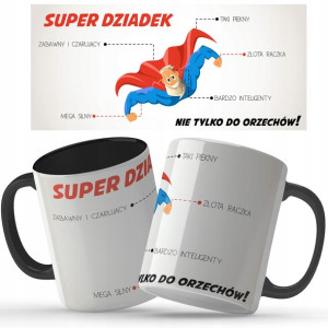 Kubek Czarny Na Prezent DLA SUPER DZIADKA Wzory
