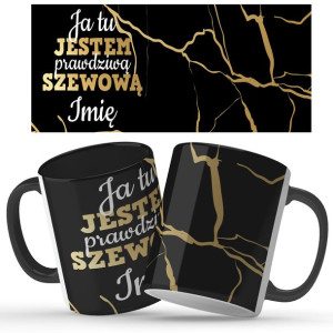 Kubek Czarny Na Prezent DLA SZEFOWEJ IMIĘ Wzory