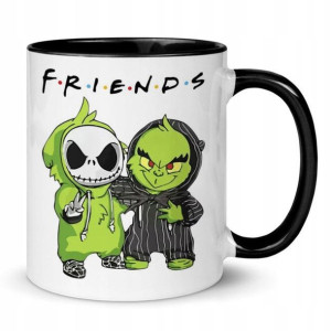 Kubek Czarny Na Prezent FRIENDS Śmieszne Wzory