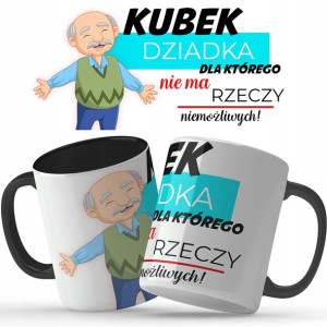 Kubek Czarny Na Prezent KUBEK DZIADKA Top Wzory