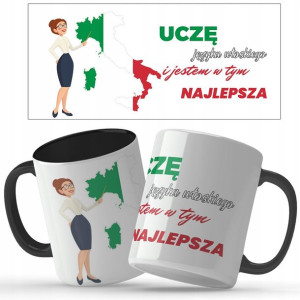 Kubek Czarny Na Prezent NAUCZYCIEL WŁOSKIEGO Wz