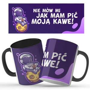 Kubek Czarny Na Prezent PIJĘ MOJĄ KAWĘ Różne Wzory