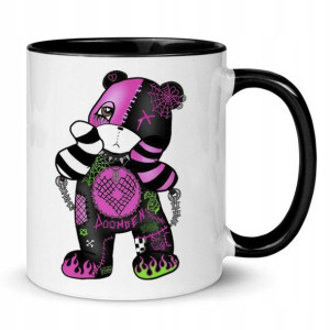 Kubek Czarny Na Prezent PUNK BEAR Różne Wzory