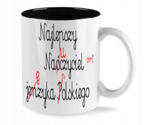 Kubek Czarny Prezent Na Dzień Nauczyciela Imię Wz