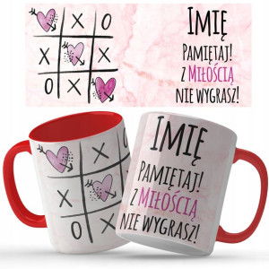 Kubek Czerwony Na Prezent Walentynki IMIĘ Wzory