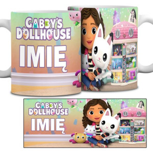 Kubek Na Prezent Święta GABBY DOLLHOUSE IMIĘ Wzory