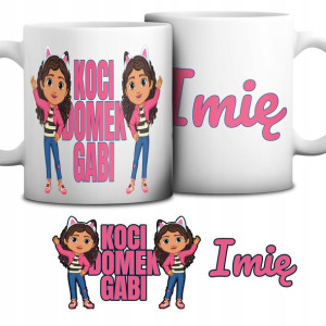 Kubek Na Prezent Święta GABBY DOLLHOUSE IMIĘ Wzory