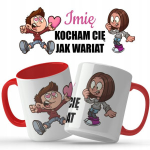 Kubek Red Na Prezent Walentynki Kocham Cię IMIĘ Wz