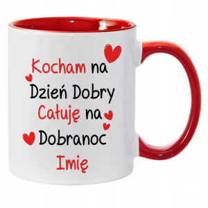 Kubek Red Na Walentynki Kocham Całuje IMIĘ Wzory