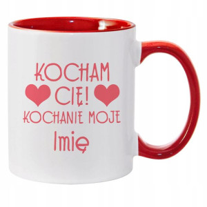 Kubek Red Na Walentynki KOCHAM CIĘ Wasze IMIONA Wz