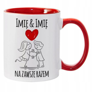 Kubek Red Na Walentynki Na Zawsze Razem IMIĘ Wzory