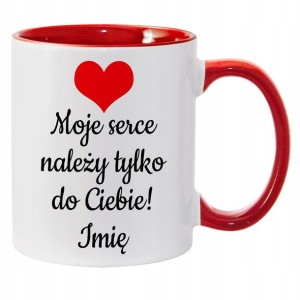 Kubek Red Na Walentynki Serce Jest Twoje IMIĘ Wz
