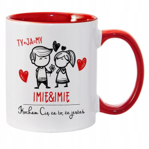 Kubek Red Na Walentynki TY + JA Wasze IMIONA Wzory