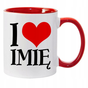 Kubek Red Prezent Na Walentynki I LOVE IMIĘ Wzory