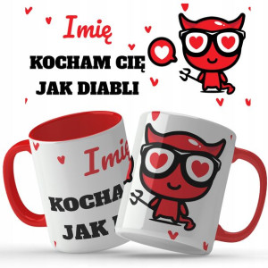 Kubek RED Prezent Na Walentynki JAK DIABLI IMIĘ Wz
