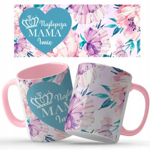 Kubek Róż Prezent Na Dzień Mamy Matki IMIĘ WZORY