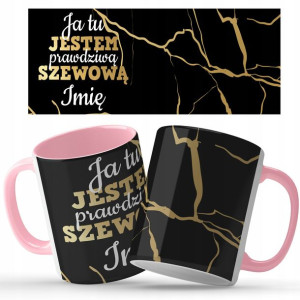 Kubek Różowy Na Prezent DLA SZEFOWEJ IMIĘ Wzory