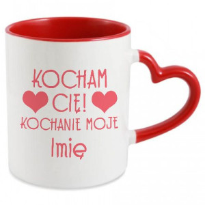 Kubek Serce Prezent WALENTYNKI Kocham Cię IMIĘ Wz