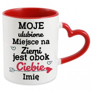 Kubek Serce Prezent WALENTYNKI Obok Ciebie IMIĘ Wz