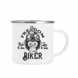 Kubek Stalowy Biały Dla Rowerzysty Rower Biker
