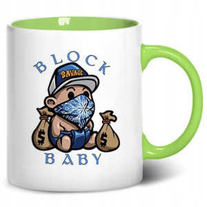 Kubek Wnętrze Ucho ZIELONE BLOCK BABY Różne Wzory