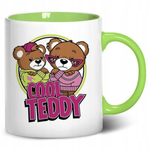 Kubek Wnętrze Ucho ZIELONE COOL TEDDY Różne Wzory