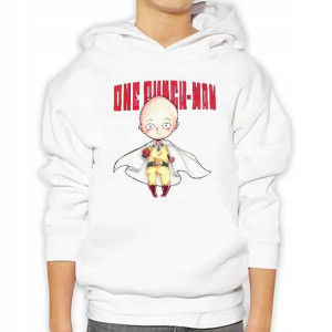 Bluza Dziecięca Kangurek Biała ONE PUNCH MAN - 152