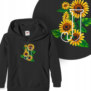 Bluza Dziecięca Kaptur Czarna SŁONECZNIKI Wz - 164