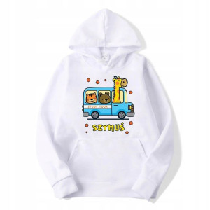 Dresowa Bluza Dziecięca 128 wzór AUTOBUS 01 IMIĘ