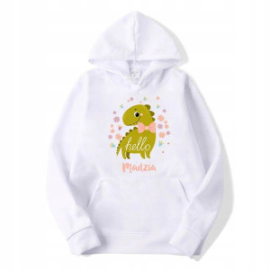 Dresowa Bluza Dziecięca 128 wzór DINOZAUR 01 IMIĘ
