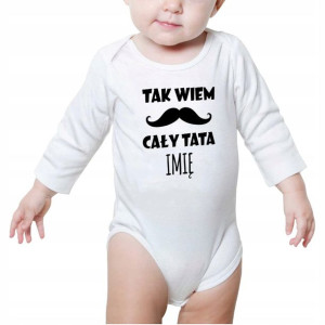 Body Dziecięce Białe CAŁY TATA Personalizowane 68