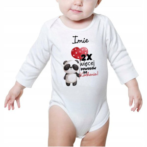 Body Dziecięce Białe Miś Panda Personalizowane 62