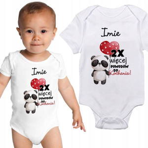 Body Dziecięce Białe Miś Panda Personalizowane 74