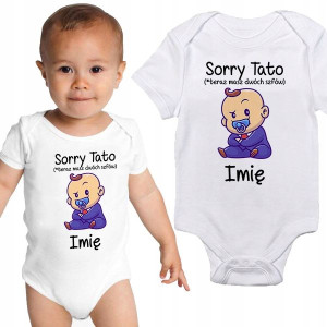 Body Dziecięce Białe SORRY TATO Personalizowane 86